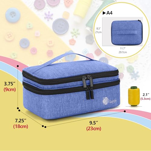 Luxja Double-Layer Medium Sewing Organizer, Dark Blue - color: Dark Blue, size: Medium