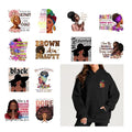 12PCS Natural Hair Empowerment Art Black Women Iron on Transfers - style: BWG004