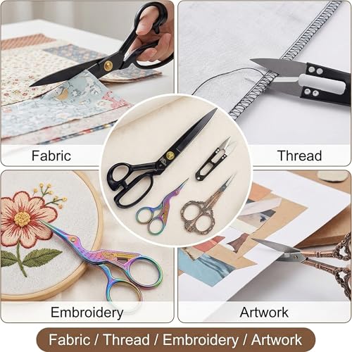 BIHRTC Professional 9 inch Dressmaking Tailor Scissors Small Embroidery