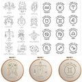 VISSTREE Water Soluble Embroidery Patterns, Zodiac Stick and Stitch Paper - size: Zodiac
