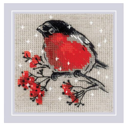 RIOLIS 2132 Winter Guest Counted Cross Stitch Kit 4 x 4 in - style: Winter Guest 2132