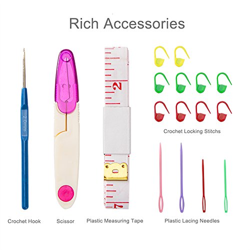 18 Pairs Bamboo Knitting Needles Set, Vancens Circular Wooden Knitting Needles with Colorful Plastic Tube, Small Tools for Weave are Included, 18 Sizes: 2mm - 10mm, 31.5" Length - size: 31.5" Knitting Needles