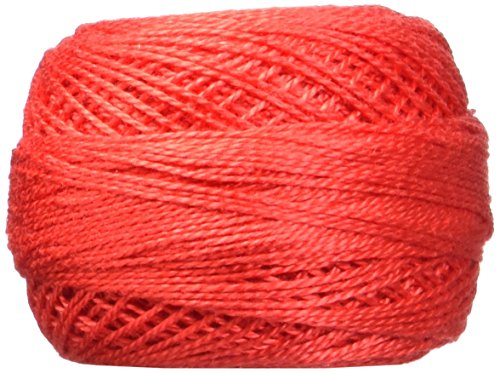 DMC Pearl Cotton Balls, Size 8, Bright Christmas Red - color: Bright Christmas Red, style: 8 Thread Count