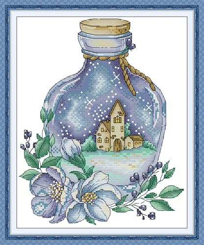 CaptainCrafts Counted Cross Stitch Kits for Adults Magic Night Drift - color: Magic Night Drift, style: Counted 14CT