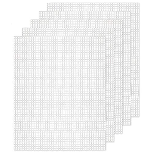 YOUNTHYE 10 PCS 5 Count Plastic Canvas Sheets, 21 x 13.1 Inch Large Hole Plastic Mesh Canvas for Acrylic Yarn, Embroidery Practice, Needlepoint, Crochet, DIY Crafts and Custom Cutting Projects - size: 5count