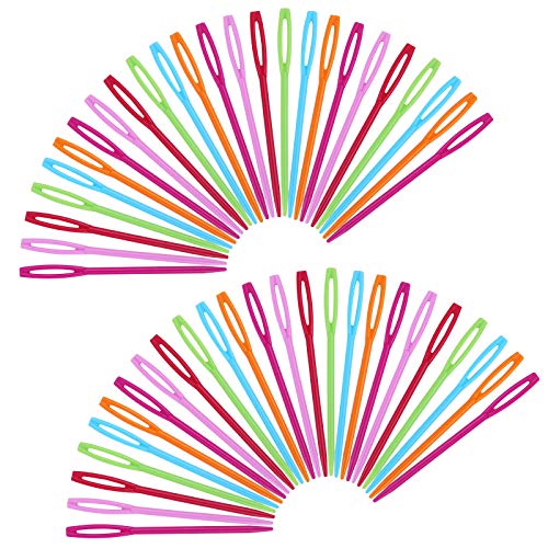 50 Pcs Plastic Yarn Needles Large Eye Plastic Needles for Yarn 2.75 Inch