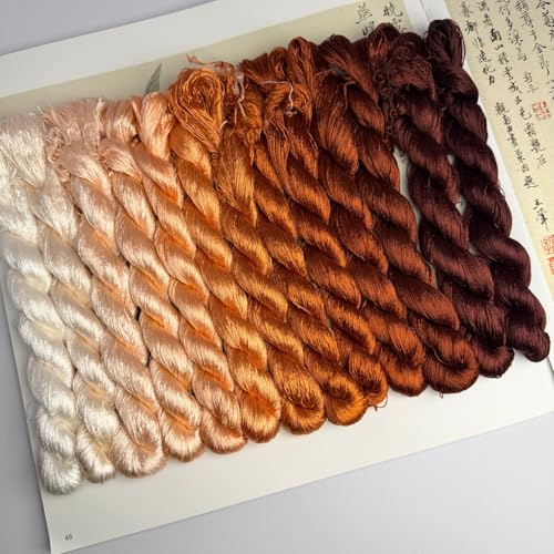 100% Mulberry Silk Embroidery Thread 13 Colors 110m Each (30) - color: 30