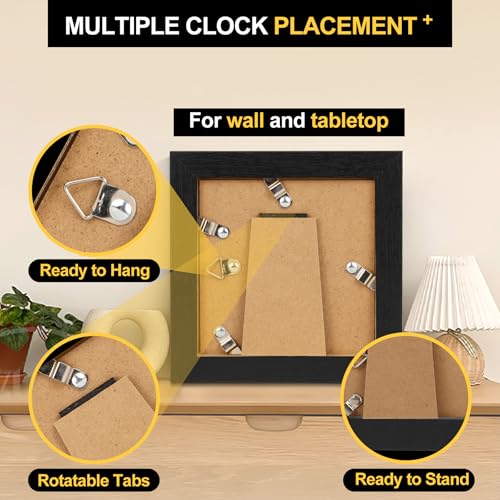 TOFOREVO 4x4 Picture Frames Set of 2, Black - color: Black Wood Grain, size: 4x4