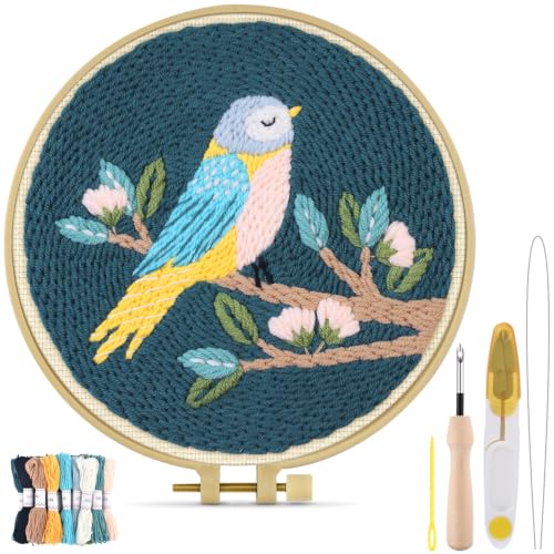 TINDTOP Punch Needle Kits, DIY Punch Embroidery Kits - color: Set E