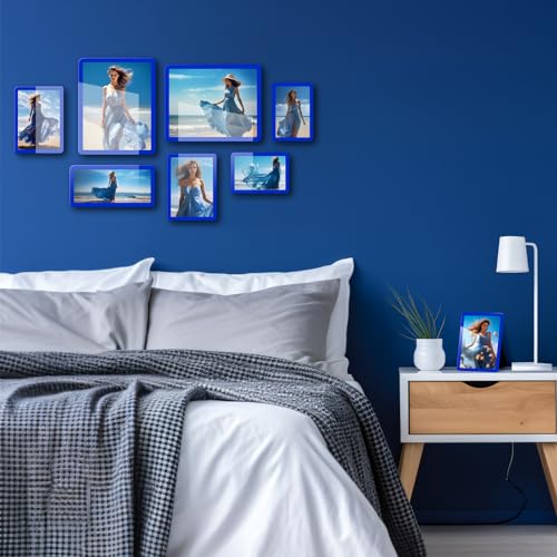 Bluesun 8x10 Picture Frame Blue, Vertical & Horizontal Wall & Tabletop - color: Blue, size: 8x10 （1 Pcs）