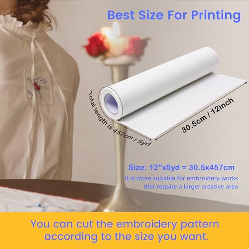 New brothread 12" x5YDS Sticky Water Soluble Embroidery Stabilizer - size: 12"x5yd