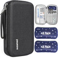 suzamed Insulin Cooler Travel Case, 2x150g Ice Pack TSA Approved, Black - color: Black