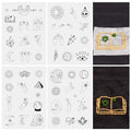 Magibeads 52 Patterns Water Soluble Embroidery Patterns Sun Crescent Moon Witchy Hand Patterns Stick and Stitch Transfer Embroidery Paper for Adult Beginners Hand Sewing Starter Kit - color: Witchy