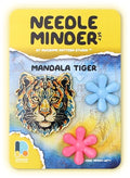 Awesome Pattern Studio Needle Minder Set - Mandala Tiger Magnetic Needle Minder + 2 Needle Threaders. Enamel Pin for Cross Stitch, Embroidery and Craft