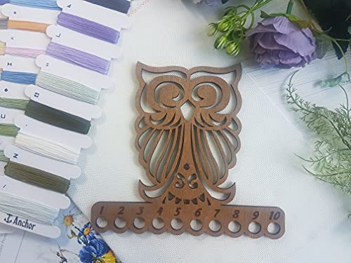 Thread Organizer Double Sided Wooden Mouline Holder Embroidery Storage Cross Stitch Accessories Sewing Floss Thread Keeper (FLZ-008) - color: FLZ-008