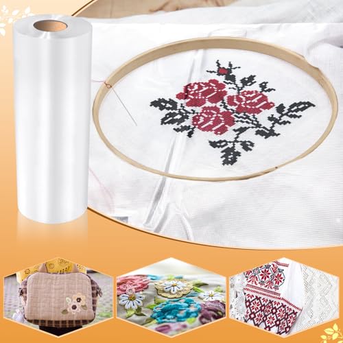 Peryiter Water Soluble Embroidery Stabilizer 12"x100 Yd, 25μM Clear Topping - size: 12"x100 yd, style: Water‑soluble