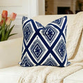 Slow Cow Embroidered Throw Pillow Cover 18 x 18 Inch Navy Blue - color: Navy Eyes, size: 18" x 18" (Pack of 1)