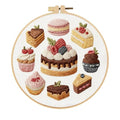 spicssa Embroidery Kit for Beginners, Hand Needlepoint Kits for Adults with Pre-Stamped Patterns, 7.8-Inch Hoop, Threads & Needles, Step by Step Instructions - color: Cake B