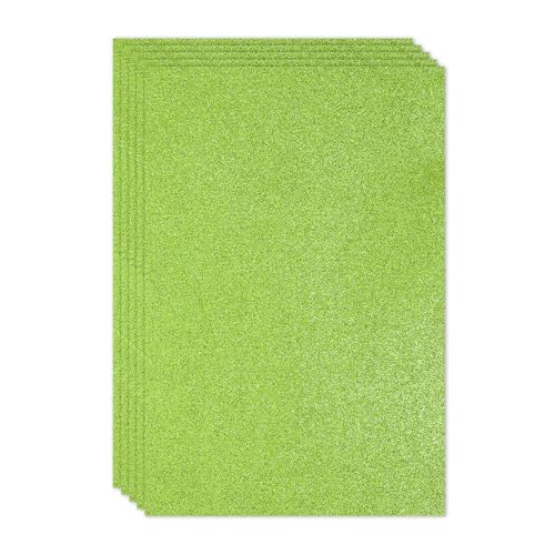 PATIKIL Light Green Shiny EVA Glitter Foam Sheet 11.8 x 7.9 Inch 2mm Thick Sparkle EVA Glitter Felt for Crafts DIY Project, 5 Pcs - color: Light Green