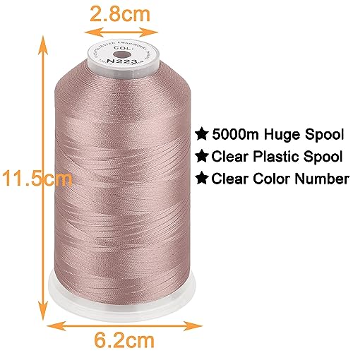 New brothread Huge Spool Embroidery Thread -Beige Gray Fits Janome Color - color: Beige Gray-N223