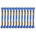12 Skeins Embroidery Floss, Colorful Embroidery Floss 6 Strands Polyester Variegated Gradient Dark Cross Stitch Thread for Sewing, Gradient Dark Blue - color: Gradient Dark Blue