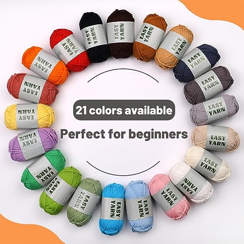 UzecPk 4 * 50g/1.76oz Beginner Yarn for Crocheting, 4 * 87yds Beginner Yarn - color: Light green