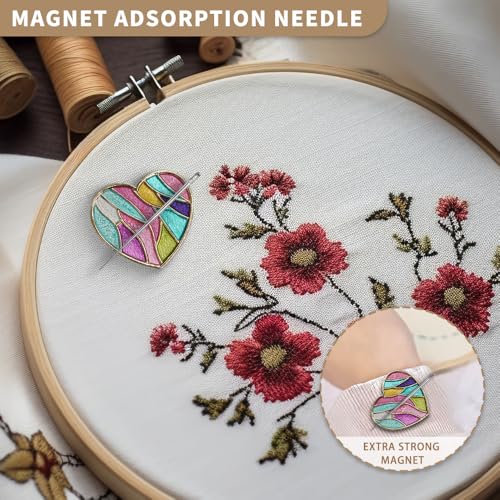 Needle Minder Magnet, Magnetic Needle Minder, Needle Minders Magnetic Cross Stitch Accessories, Magnetic Needle Holder, Life Tree, Butterfly, Cats, Owl, Heart (Love) - size: LOVE