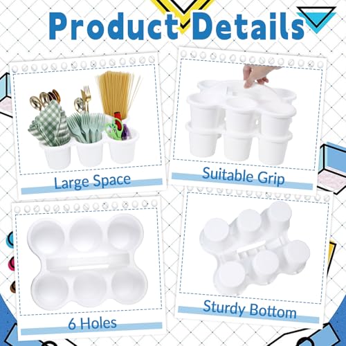 gisgfim 6 Pack Classroom Caddy Organizer with Handle, 6 Compartments, White - color: White