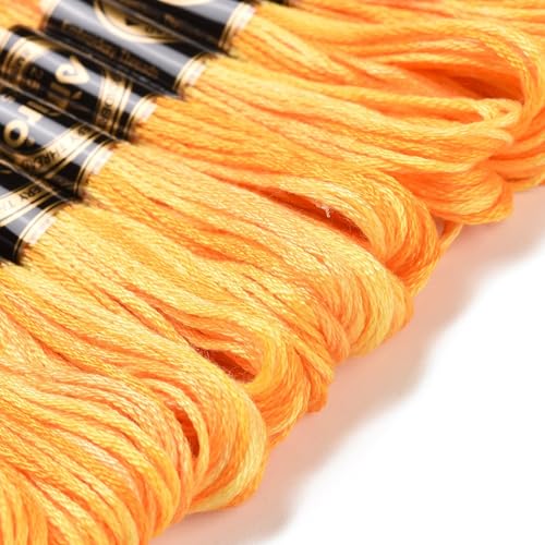 10 Skeins Light Orange 0.5mm 6-Ply Polyester Embroidery Floss Cross Stitch Threads Segment Dyed Gradient for DIY Craft Hand Sewing Knitting DIY Crafts Jewelry Making 8.75 Yards(8m)/Skein - color: Light Orange