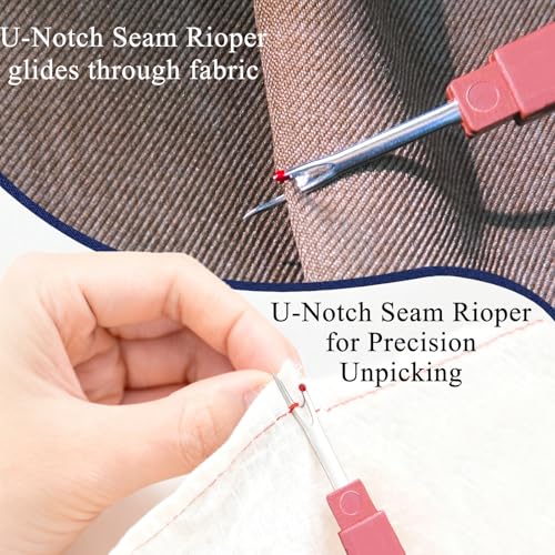42PCS Big Eye Steel Sewing Needles Kit, Stainless Steel Needles for Hand Sewing Kit, Portable DIY Handcraft Set Include 30 Steel Needle, 6 Rolls of Thread, Seam Ripper, 2 Needle Threader, 2 Thimbles