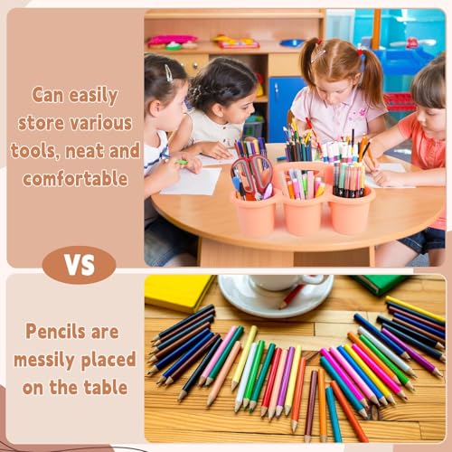 6 Pack Classroom Caddy Organizer with Handle, 6 Compartments, Morandi - color: Morandi