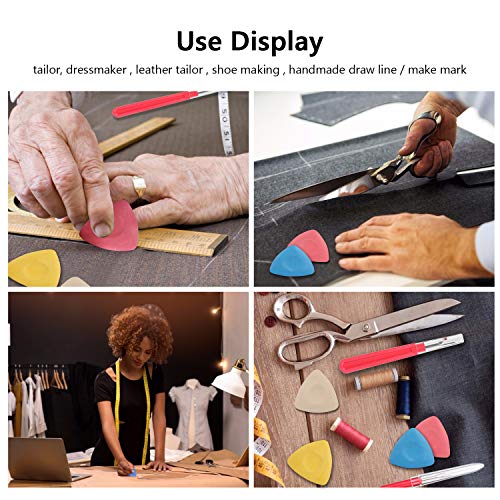 CampTek Tailors Chalk & Fabric Markers for Quilting - 10PCS Tailor's Chalk, 4PCS Heat Erasable Pens with 4 Refills, 3 PCS Sewing Fabric Pencils