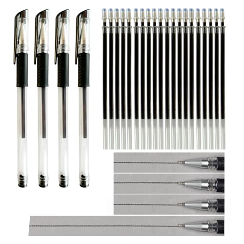 4 Heat-Erasable Fabric Pen Barrels with 20 black Refills for quilting supplies, sewing supplies, embroidery, DIY crafts. (black) - size: 24 Count (Pack of 1)