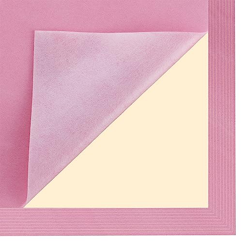 Mesheshe 10 Self Adhesive Felt, DIY Peel & Stick Fabric for Art & Crafts, Drawer/Jewelry Box Liner, A4 Size (Pink) - color: Pink, size: 10PCS