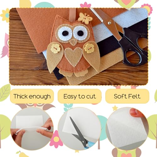 60PCS Felt Sheets Fabric, 4" X 4" Soft Felt Fabric for Crafts Halloween Christmas Fabric Fall Felt Squares for DIY and Sewing Projects (White) - color: White