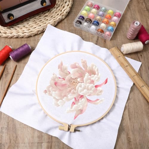 16 PCS Embroidery Fabric Cloth Pre-Cut Hand Embroidery Fabric 4 Sizes 5.9 to 11.8inch White Cotton Fabrics Cloth Squares for Embroiderys Garment Craft