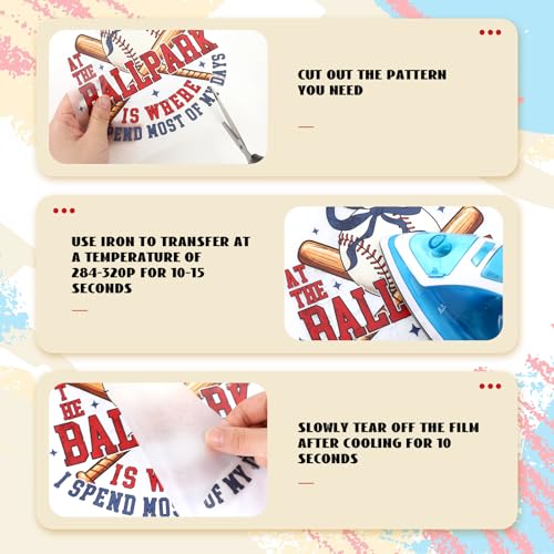 Tellingyou 36 Sheets Baseball Iron on Transfers Baseball Dtf Ready to Press - style: Baseball