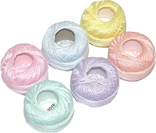 Presencia Finca Perle Cotton ~ Size #5 ~ Thread Sampler Pack for Sewing, Embroidery, and Quilting (01 - Pastels)