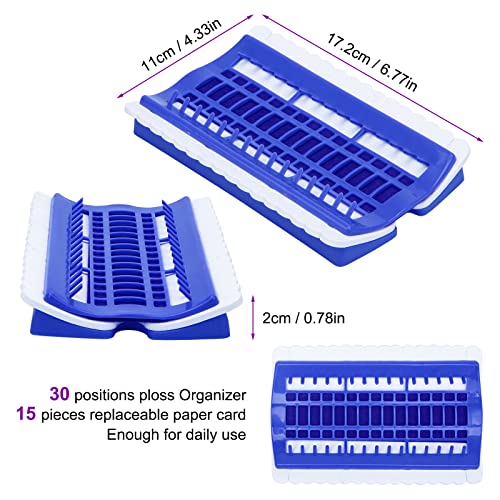 Luxiv 30 Position Embroidery Floss Organizer, Thread Shelf with 15P Card - color: Blue, size: 30 Positions
