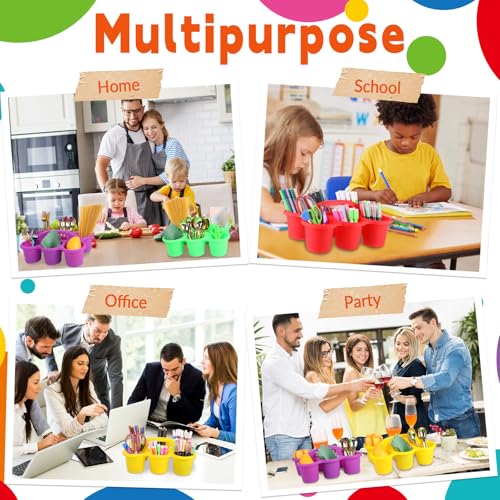 6 Pack Classroom Caddy Organizer with Handle, 6 Compartments, Colorful - color: Colorful