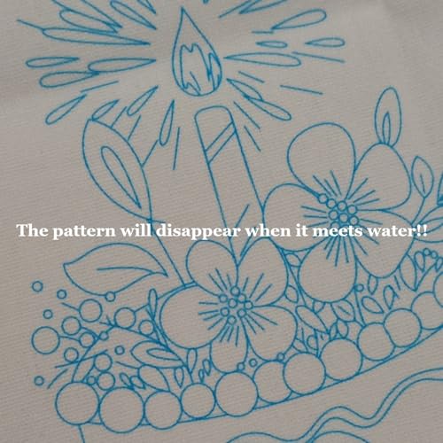 Esffaci Embroidery Starter Kit for Adult Beginner with Birthday Cake Flowers Pattern Hand Embroidery Set with Cloth Hoop Needle Threader Floss and Instruction - color: Birthday Cake