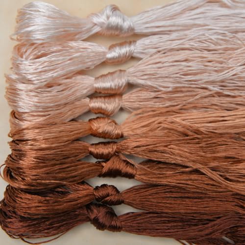 100% Mulberry Silk Embroidery Thread 9 Colors 22m Each (60) - color: 60