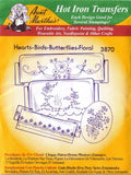 Aunt Martha's Hot Iron Embroidery Transfer 3870 Hearts * Birds * Butterflies * Floral