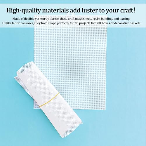 Plastic Canvas Sheets 13.4” x 10.4” Per Sheet, 2.5mm Mesh (About with 7 Holes per inch) Easy-to-Cut Needlepoint Canvas for Cross Stitch, Embroidery, DIY Crafts & Aquarium Dividers (6 Piece) - size: 6 Pcs