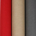 KCS 3 pc of 15" x 18"(38cmx45cm) 16 Count Cross Stitch Cotton Aida Cloth Needlework Rolled Fabric Box,16CT,Red+Khaki+Dark Grey - color: Red+khaki+dark Grey, size: 16CT