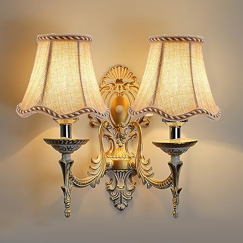 Fuloon Small Clip on Chandelier Lamp Shades, 6 Pack, Sand Beige - color: Sand Beige, size: 6 Pack