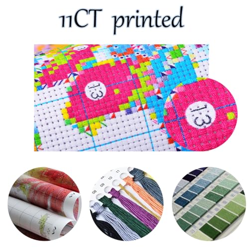 Leczany Cross Stitch Stamped 11CT 3 Strands Kits for Adults Beginners Patterns Craft Kit Needlepoint Full Range of Embroidery Kits DIY Starter | Single Room 15.8×20.9 inches - color: 11CT Stamped kits, Single Room 15.8×20.9 inches