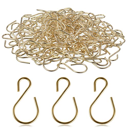 Sratte 120 Pcs Mini S Hook for Hanging 1 Inch Metal, Champagne Gold - color: Champagne Gold