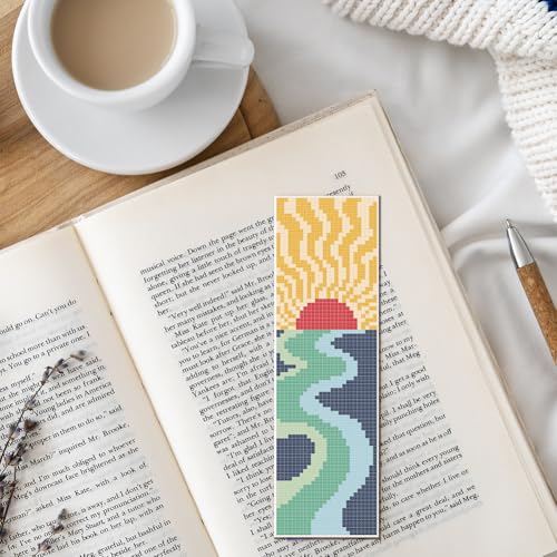 FREEBLOSS 6 Set Cross Stitch Bookmark Kits Bohemian Style - style: Abstarct Blocks