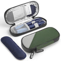 Gelozid Insulin Cooler Travel Case with 2 Reusable Ice Packs, Green & Gray - color: Dark green with Gray, size: Cooler Case